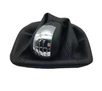 LNHYGTFR Copri pomello Cambio Auto Compatibile con Skoda per Octavia per A5 MK2 2004 2005 2006 2007 2008 2009 2010 Pomello del Cambio con Cappuccio Cromato in Pelle Nera(5s Chrome)