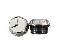 LNHZX 4 Pezzi Coprimozzi per Auto per Mercedes-AMG 67.5mm Protezione dalla Ruggine Centro Copricerchi Tappi,Silver