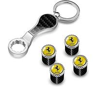 LNHZX 4 Pezzi Tappi valvola Auto per Ferrari California Sf90 F430 Roma Portofino 458 488 456, Coperchio valvola ermetico in Lega di Alluminio, Accessori per Tappo valvola
