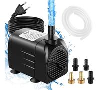 Lnicez Pompa ad Acqua Sommergibile 25W, 2000 L/H Pompa per acquario ，ultra-silenziosa ，subacquea per stagno, acquario con fontana da giardino (Inclusi 5 Ugelli)