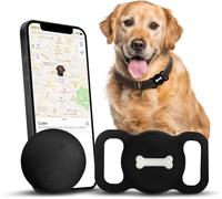 Lnicez Tracker per cani, localizzatore cane domestici con custodia per collare del cane, per cani senza canone mensile per la localizzazione, funziona con Find My, Non gps, Traceur de Chien Noir