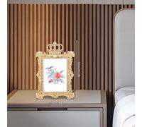 LNINNERY Cornice portafoto con corona dorata da 7", mini cornice per foto e decorazioni per la casa, dorata retrò