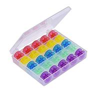 Lnka bobine in plastica colorata in valigetta per macchine da cucire Brother, Janome, Singer Elna 25PCS