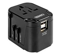 LNL7 Travel Mate Elite Adattatore Universale Da Viaggio + Caricatore Usb A 2 Por