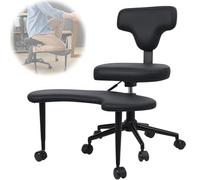 Lnlscle Sedia Ergonomica per Le Ginocchia per La Correzione Della Postura, Sgabello a Dondolo Regolabile Con Supporto per La Schiena per Il Lavoro Alla Scrivania, Uso Domestico E In Ufficio