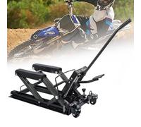 Lnlscle Sollevatore Idraulico per Moto da 680 kg, Tavolo di Riparazione per Sollevatore per Moto a Pedale, Cuscinetto in Gomma Ispessita, Altezza Regolabile per Quad, Garage, Aree Esterne