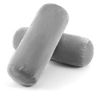 Lnngub 2 Pezzi Lungo Fodera per Cervicale, 40x15cm Fodera per Cuscino Cervicale Grigia Fodera per Cuscino Rimovibile con Cerniera Fodera Cilindrica per Cuscino Cervicale in Memory Foam e Cervicali