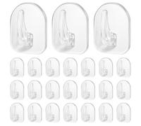 Lnngub 50 ganci autoadesivi da parete in plastica trasparente, autoadesivi multiuso senza fori, per soggiorno, camera da letto, cucina, bagno, ufficio, aula, interni auto