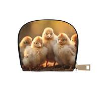 LNNIUK A Brood of Chickens1, portafoglio con stampa porta carte di credito e biglietti da visita, per uomini e donne, dimensioni compatte per adulti, bianco, Taglia unica