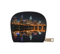 LNNIUK Austin Texas3 - Portafoglio con porta carte di credito e biglietti da visita, per uomini e donne, dimensioni compatte per adulti, bianco, Taglia unica
