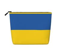 LNNIUK Bandiera dell'Ucraina stampa borse di trucco per borsa Zipper Cosmetic Pouch Large Travel Canvas Make Up Organizer, nero, Taglia unica