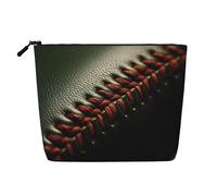 LNNIUK Baseball Lace Close Up3 stampa borse trucco per borsa cerniera sacchetto cosmetico grande viaggio tela make up organizzatore, nero, Taglia unica