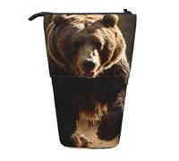 LNNIUK Bear Running2 - Astuccio telescopico per matite, portapenne, retrattile, organizer da ufficio