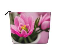 LNNIUK Beauty case con stampa Spring is in The Air, borsa per cosmetici con cerniera, grande organizer da viaggio in tela per il trucco, nero, Taglia unica