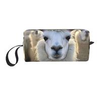 LNNIUK Beauty case da viaggio con stampa di un lama, borsa per cosmetici, con cerniera