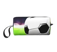 LNNIUK Beauty case da viaggio con stampa palla sportiva da calcio, borsa da trucco da viaggio, trousse per cosmetici con cerniera
