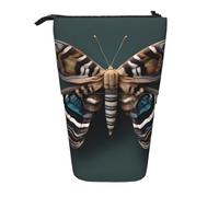 LNNIUK Bellissimo astuccio telescopico con stampa di falene, portapenne, con supporto retrattile, organizer da ufficio