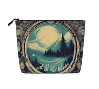 LNNIUK Not All Who Wander Are Lost 1 borsa per il trucco per borsa con cerniera astuccio per cosmetici grande da viaggio in tela organizer per trucchi, nero, Taglia unica