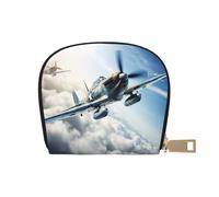 LNNIUK Portafoglio con stampa di aeroplano della seconda guerra mondiale, porta carte di credito, custodia per biglietti da visita, per uomini e donne, dimensioni compatte per adulti, bianco, Taglia