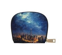 LNNIUK Portafoglio con stampa scena notturna, porta carte di credito, porta biglietti da visita, per uomini e donne, dimensioni compatte per adulti, bianco, Taglia unica