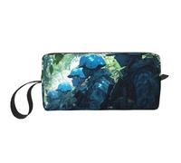 LNNIUK Trousse da viaggio con stampa camo1 blu per cosmetici, con cerniera
