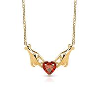 Lnnmomn Collana per San Valentino, con rosa a forma di cuore, mani che tengono il cuore, tulipano dell'amore, collana con gufo, perfetta collana per San Valentino, Small, Lega di acciaio, Nessuna