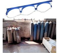 LNNNW Montaggio a parete per cilindro Supporto fisso for bombole di gas in acciaio a parete con catena di protezione, supporto for bombole blu, for ospedale/fabbrica/scuola(9 Pieces,37.4x7.9 in)
