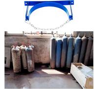 LNNNW Montaggio a parete per cilindro Supporto fisso for bombole di gas in acciaio a parete con catena di protezione, supporto for bombole blu, for ospedale/fabbrica/scuola(3 Pcs,13.8x7.9 in)