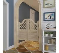 LNNW Porte Oscillanti per Bar Porta divisoria con apertura bidirezionale in legno bianco for uso decorativo, porta a battente for il bagno della cucina del bar del centro commerciale(120x90cm)