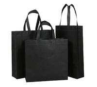 LNNXSZ Borsa Spesa Borse for la spesa in tessuto non tessuto da 20 pezzi(Black,Height-width 38x30cm)