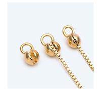 LNNXSZ Punte per Perline A Crimpare 20pcs Gold Crimp Ends, Cord Ends, Clam Shell Bead Tip, Ball Chain Connector, Chain Crimps, Gold Plated Findings(3mm)