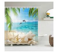 LNNXSZ Tenda Doccia Beach Sea Palm Trees Shower Curtains Scenery Waterproof 3d Bathroom Curtains With Hooks Home Decoration Washable Bath Screen(Color 20,W120xH180cm)