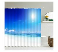 LNNXSZ Tenda Doccia Beach Sea Palm Trees Shower Curtains Scenery Waterproof 3d Bathroom Curtains With Hooks Home Decoration Washable Bath Screen(Color 7,W210xH180cm)