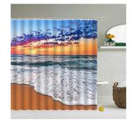 LNNXSZ Tenda Doccia Beach Sea Palm Trees Shower Curtains Scenery Waterproof 3d Bathroom Curtains With Hooks Home Decoration Washable Bath Screen(Color 9,W180xH240cm)
