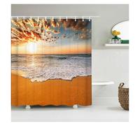 LNNXSZ Tenda Doccia Beach Sea Palm Trees Shower Curtains Scenery Waterproof 3d Bathroom Curtains With Hooks Home Decoration Washable Bath Screen(Color 24,W240xH180cm)