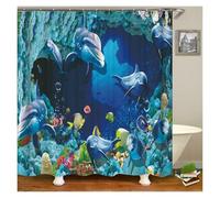 LNNXSZ Tenda Doccia Beach Sea Palm Trees Shower Curtains Scenery Waterproof 3d Bathroom Curtains With Hooks Home Decoration Washable Bath Screen(Color 4,W180xH180cm)