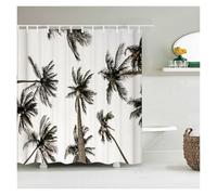 LNNXSZ Tenda Doccia Beach Sea Palm Trees Shower Curtains Scenery Waterproof 3d Bathroom Curtains With Hooks Home Decoration Washable Bath Screen(Color 17,W240xH180cm)
