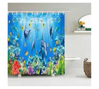 LNNXSZ Tenda Doccia Beach Sea Palm Trees Shower Curtains Scenery Waterproof 3d Bathroom Curtains With Hooks Home Decoration Washable Bath Screen(Color 5,W90xH180cm)