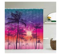 LNNXSZ Tenda Doccia Beach Sea Palm Trees Shower Curtains Scenery Waterproof 3d Bathroom Curtains With Hooks Home Decoration Washable Bath Screen(Color 15,W150xH180cm)