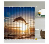 LNNXSZ Tenda Doccia Beach Sea Palm Trees Shower Curtains Scenery Waterproof 3d Bathroom Curtains With Hooks Home Decoration Washable Bath Screen(Color 10,W180xH180cm)