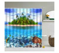LNNXSZ Tenda Doccia Beach Sea Palm Trees Shower Curtains Scenery Waterproof 3d Bathroom Curtains With Hooks Home Decoration Washable Bath Screen(Color 12,W300xH180cm)