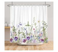 LNNXSZ Tenda Doccia Colorful Flower Spring Shower Curtain Pretty Modern Bathroom Waterproof Partition With Hooks Large Size(Color 1,120x180cm)