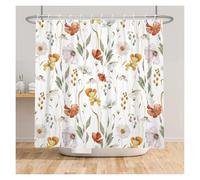 LNNXSZ Tenda Doccia Colorful Flower Spring Shower Curtain Pretty Modern Bathroom Waterproof Partition With Hooks Large Size(Color 14,150x180cm)