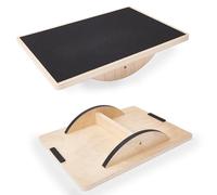 Lnopever Balance Board professionale in legno, Bordo Dell'Equilibrio Antiscivolo Dell'Allenatore Dell'Equilibrio Adulto, Rocker Board,Bordo Dell'Equilibrio Di Terapia Fisica,Correzione Della (Nero)