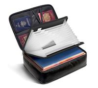 Lnopever Sacchetto Di Documento Ignifugo Con Serratura, A4 Organizzatore Di Documenti,Scatola Di Stoccaggio Del Documento Con 7 Scomparti,Portafoglio Isolato Termicamente Per I Documenti Importanti