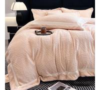 LNOPRPYS Polvere di Radice Spessore Set di Quattro Pezzi | Biancheria da Letto Intagliata di Alta Gamma | Spessore Set di Quattro Pezzi in Inverno | Lenzuola in Peluche di Latte (LCA391),XL