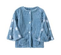 LNQKJXIIA Camice pediatrico da Ospedale Monopezzo, in Flanella, for Allattamento Post-operatorio for Bambini, con Schiena Completamente Aperta e Tasca(Blauw,150)