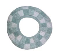 LNQKJXIIA Coprisedile for WC in Tessuto Lavabile, Protezione Calda e Confortevole, Universale for Bagno e Toilette(Mint Green+White)