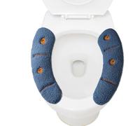 LNQKJXIIA Coprisedili for WC Adesivi ispessiti in Confezione da 2, Cuscino da Bagno Riutilizzabile for Comfort e igiene(Blauw)
