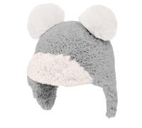 LNQKJXIIA Women's Fluffy Knitted Winter Hat with Ear Flaps, Soft Plush Warm Beanie for Cold Weather(Gris)